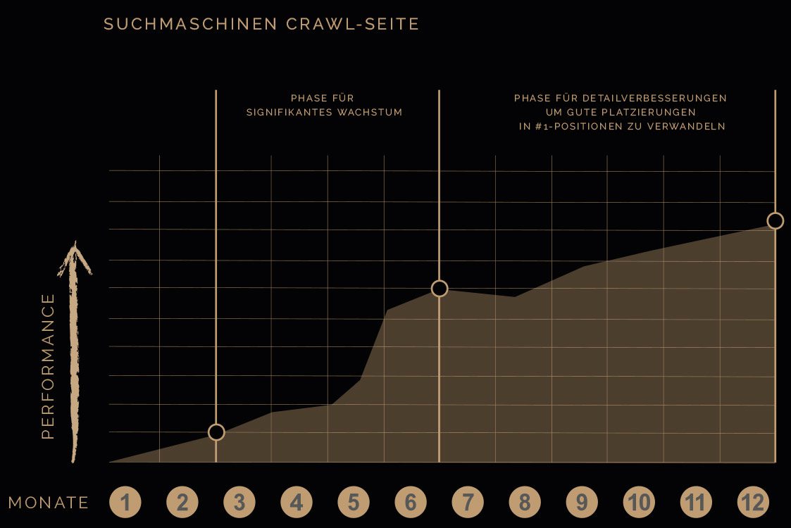 Ein Schaubild zur SEO Entwicklung einer optimierten Seite