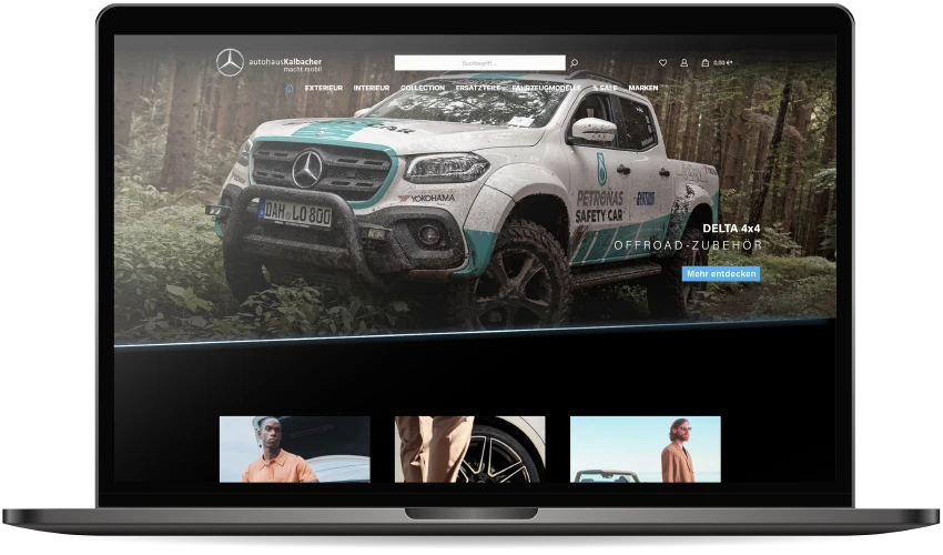 Shop Umsetzung des Onlineshops für unseren Kunden Mercedes-Benz Kalbacher