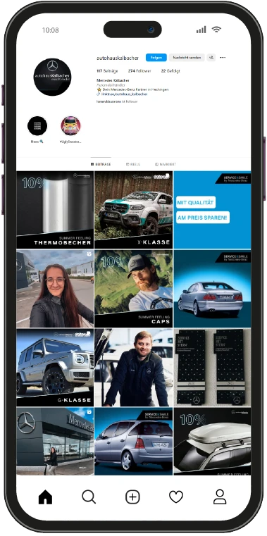Der Social-Media-Feed des arven.io-Kunden Autohaus-Mercedes-Benz-Kalbacher
