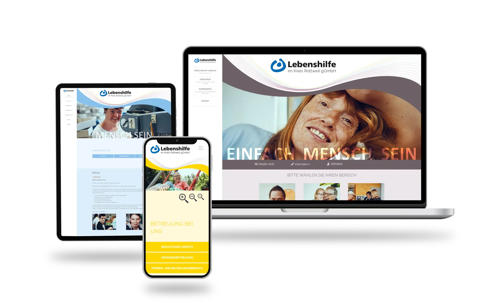 Die Webseite des arven.io-Kunden Lebenshilfe im Kreis Rottweil gGmbH